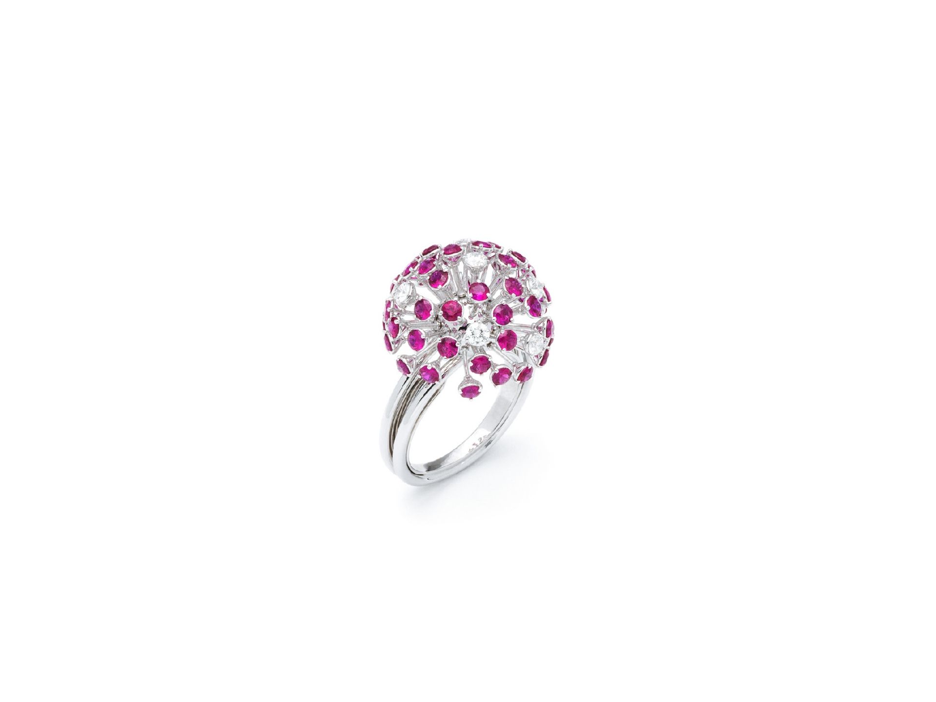 Ring with brilliant diamonds and rubies - Image 2 of 5