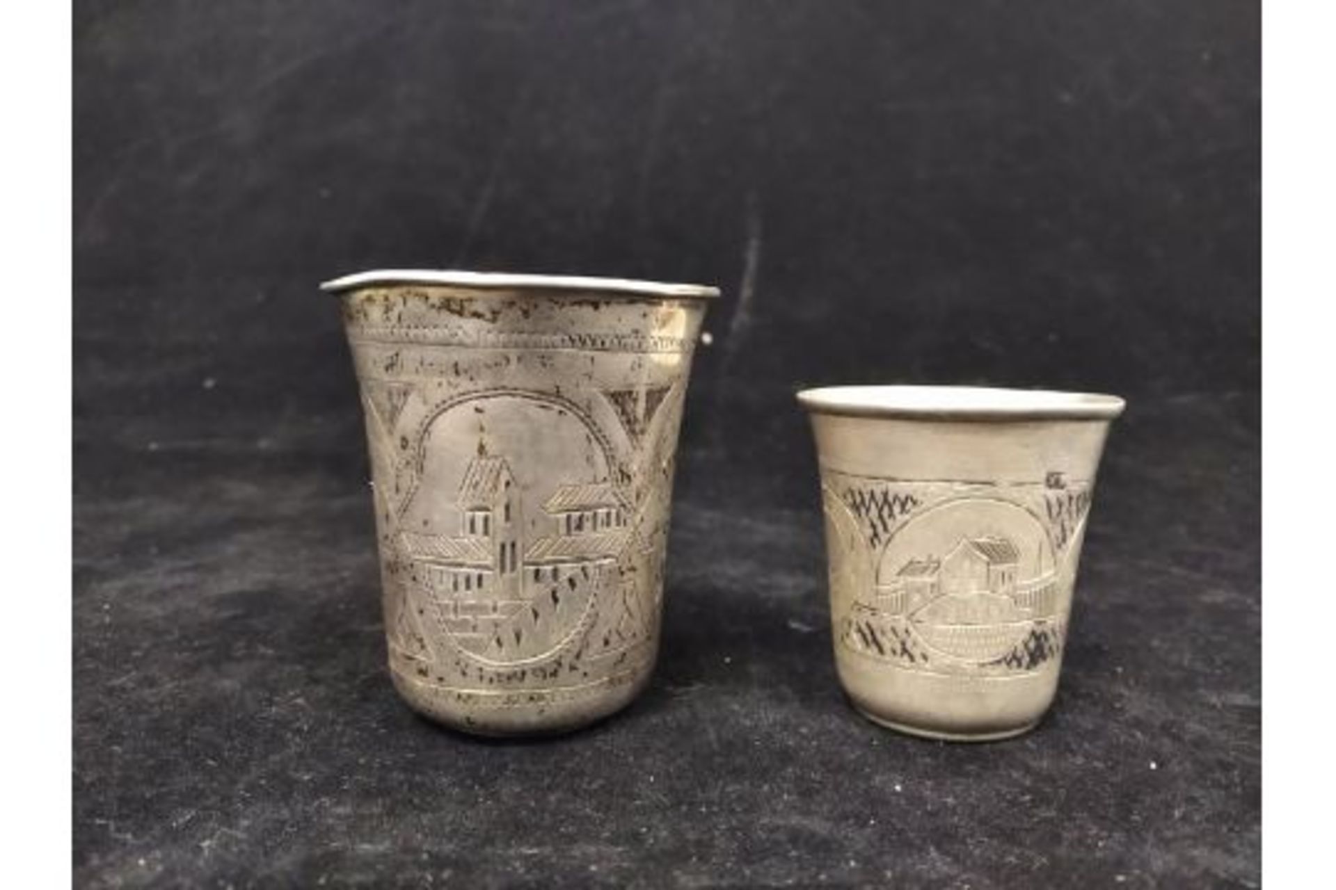 2 Imperial Russian Silver | B.C | Beakers