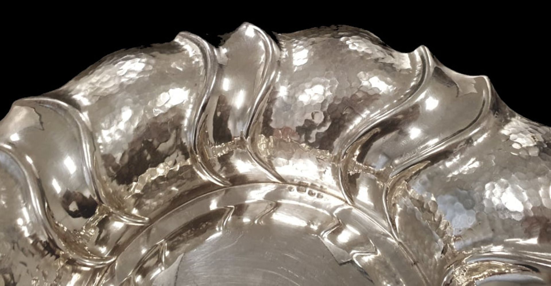Silver Planished Art/Deco Bowl 800 Silver Ø 28cm - Image 3 of 5