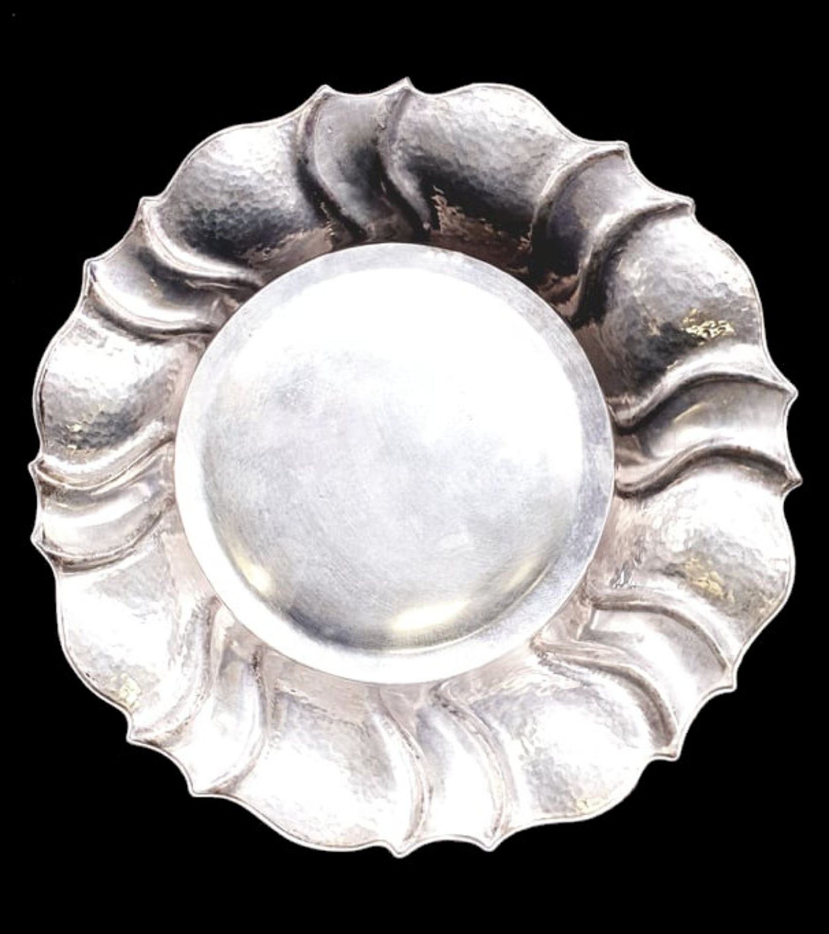 Silver Planished Art/Deco Bowl 800 Silver Ø 28cm