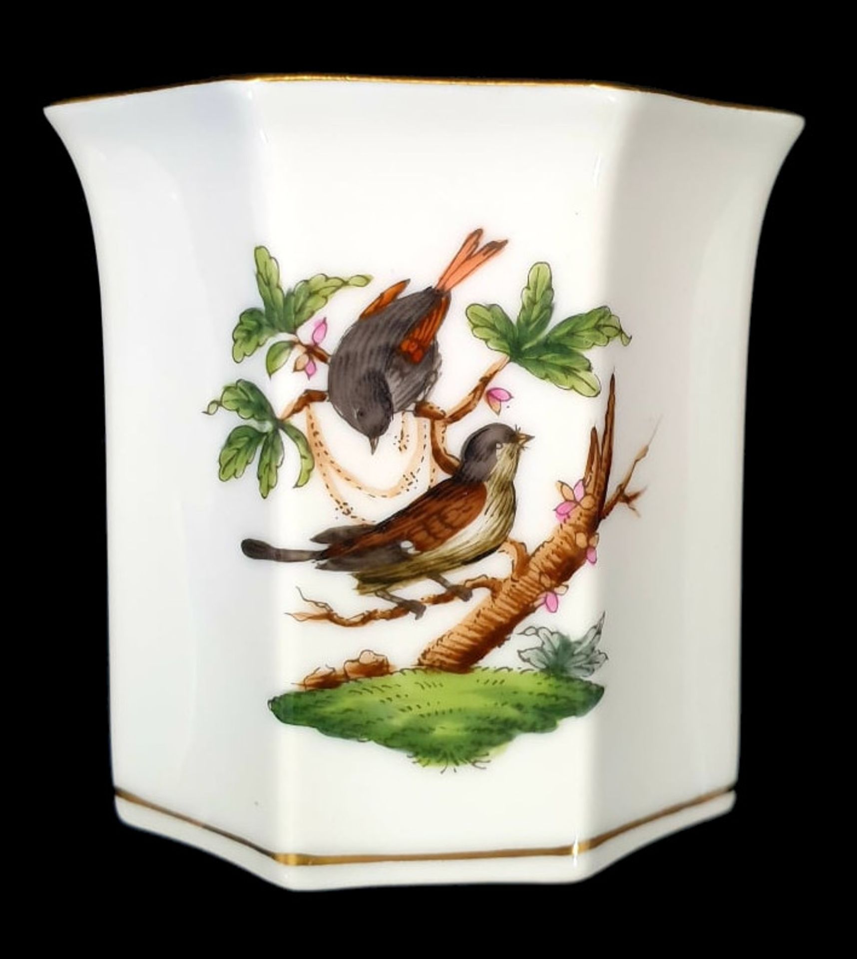 Herend | 4 Vases | Rothschild Bird - Image 4 of 11