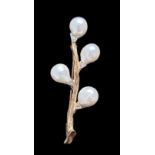 Austria 14K | Gold Pearl Brooch