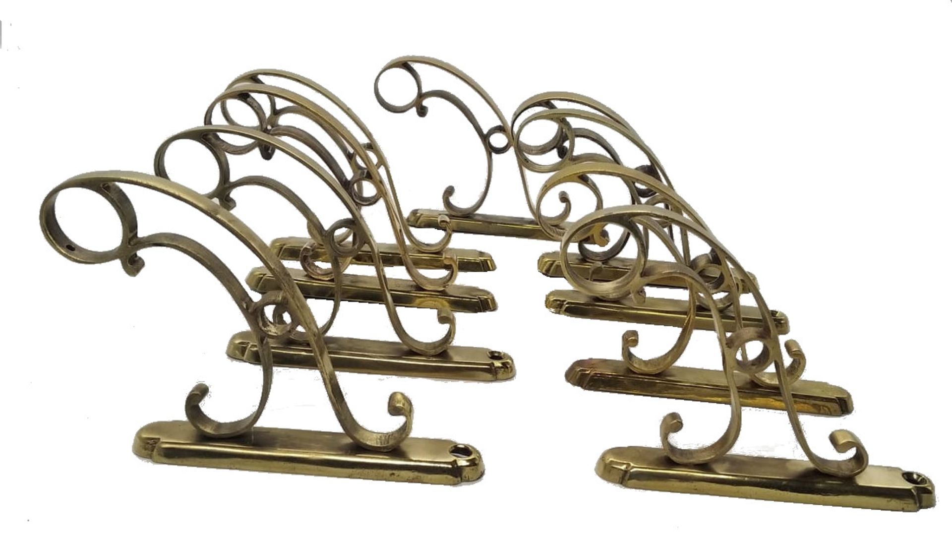 9 | Brass Scroll Curtain Pole Holders