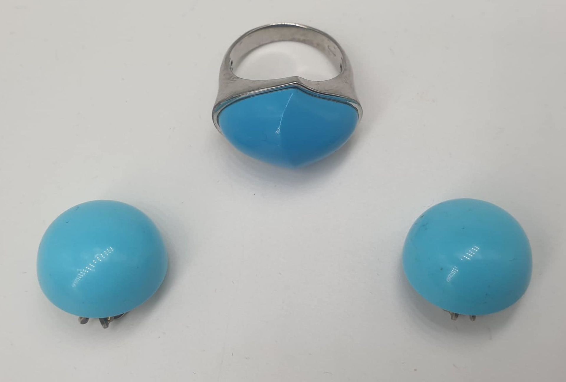 Turquoise | Silver Clips & Ring