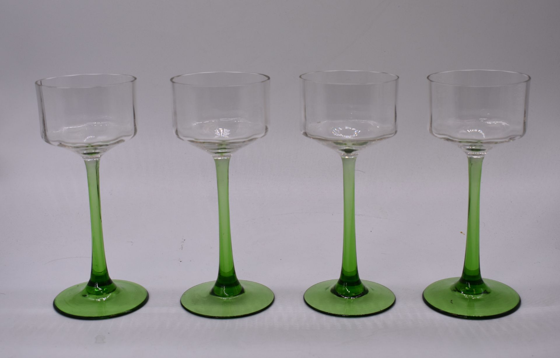 4x Green Stem | Clear Glass