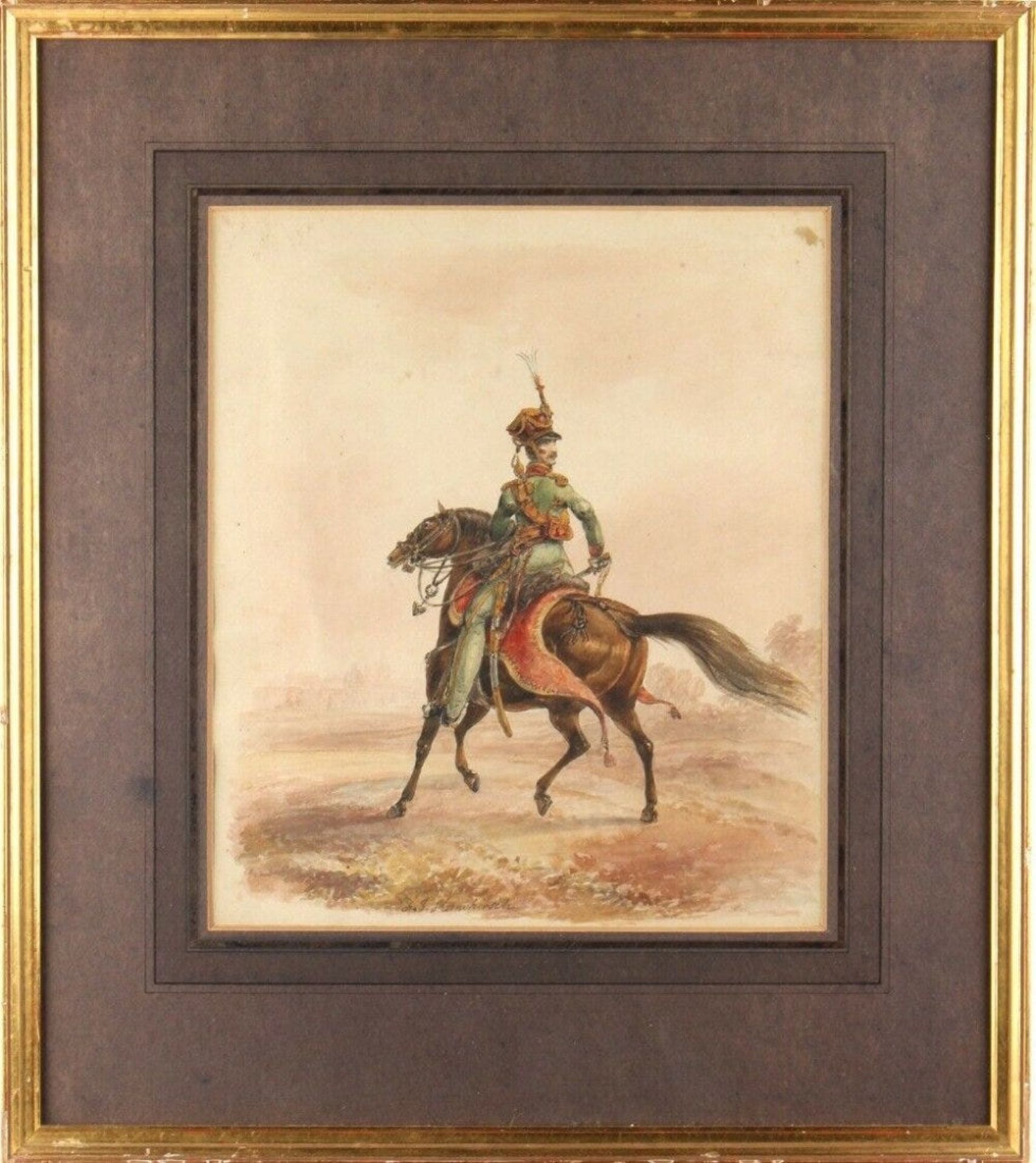 Franz Joseph Manskirsch | AUSTRIAN HUSSAR | Watercolor