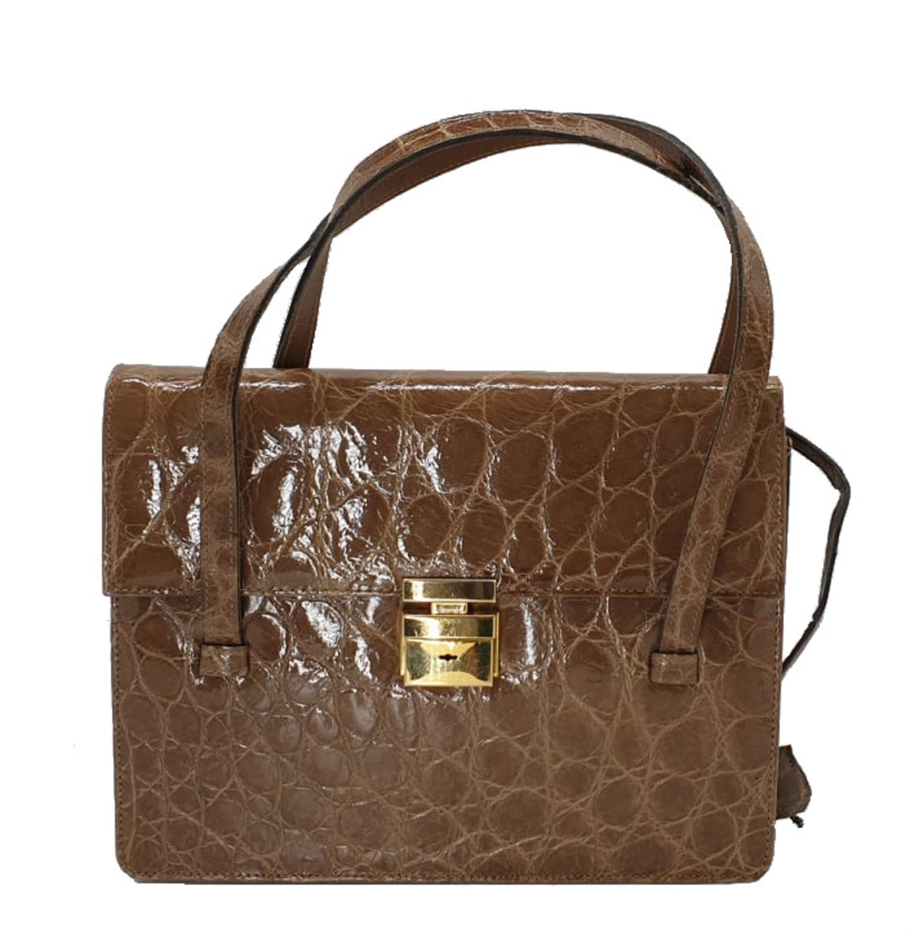 Crocodile Handbag | Brown - Image 3 of 9