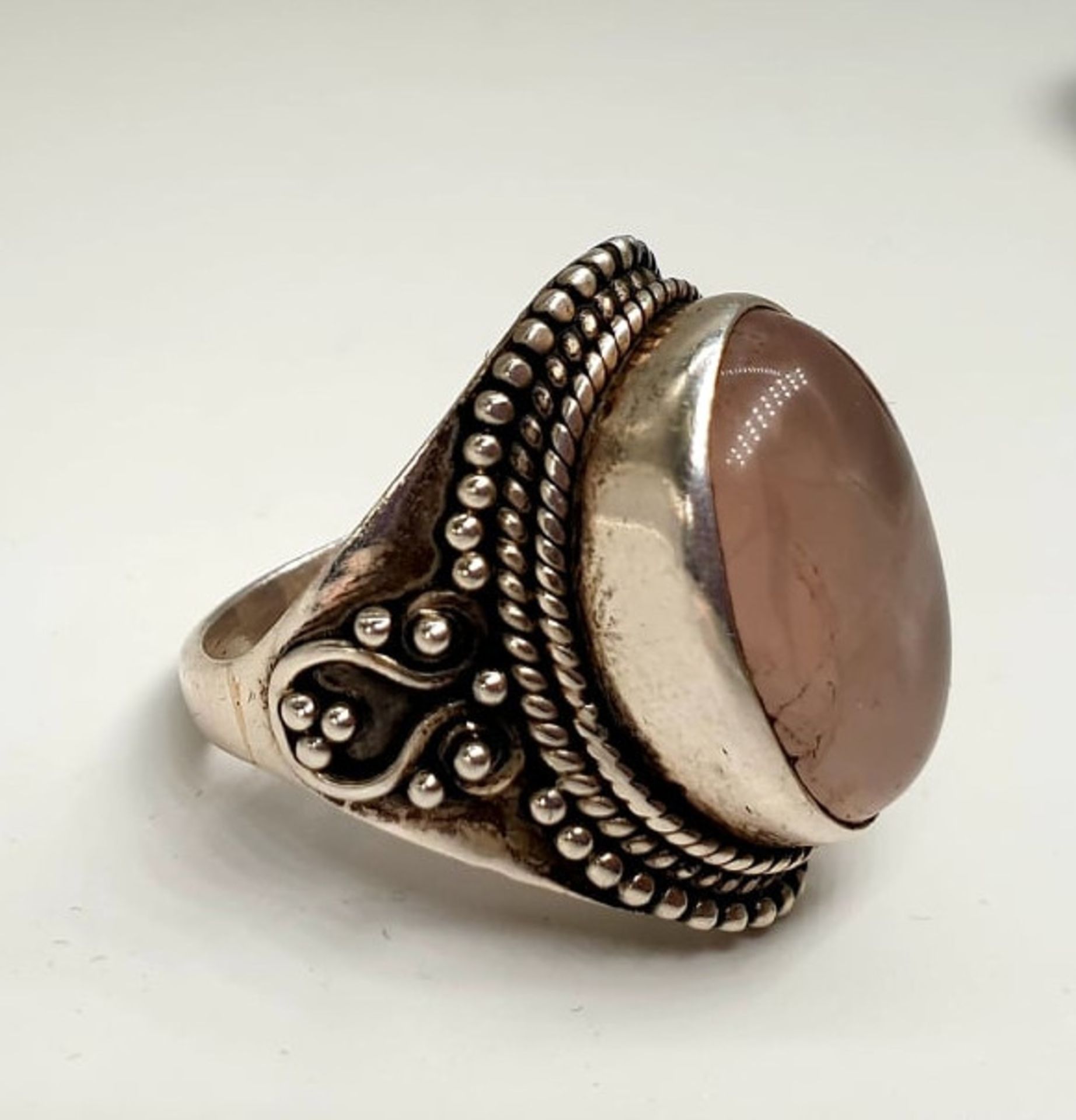 2x Silver Rings | Rose Quarz - Image 6 of 7