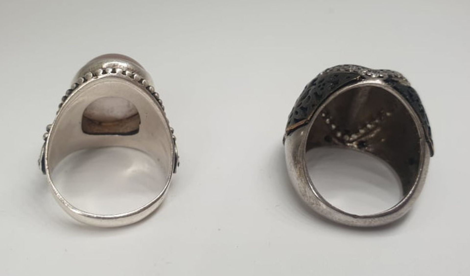 2x Silver Rings | Rose Quarz - Image 2 of 7