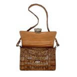 Brown Croco Handbag