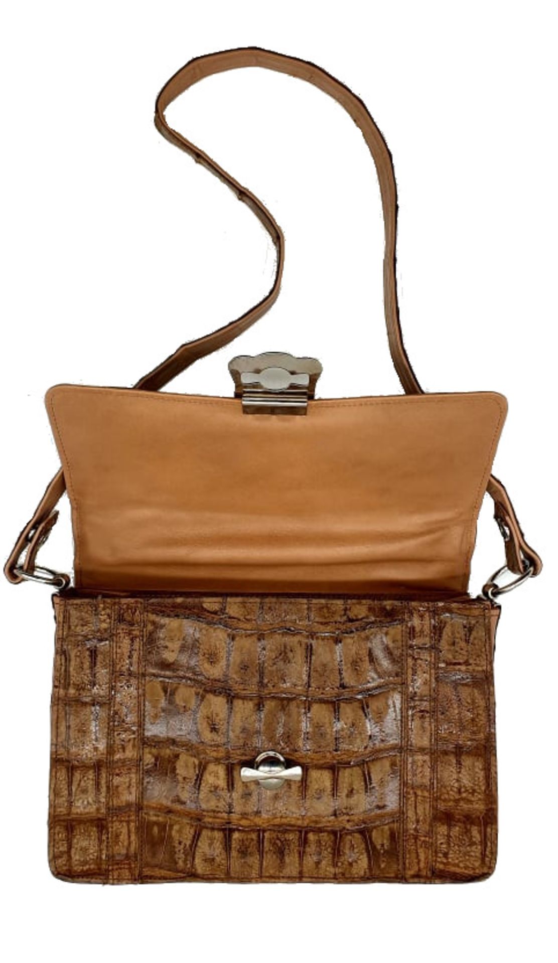 Brown Croco Handbag