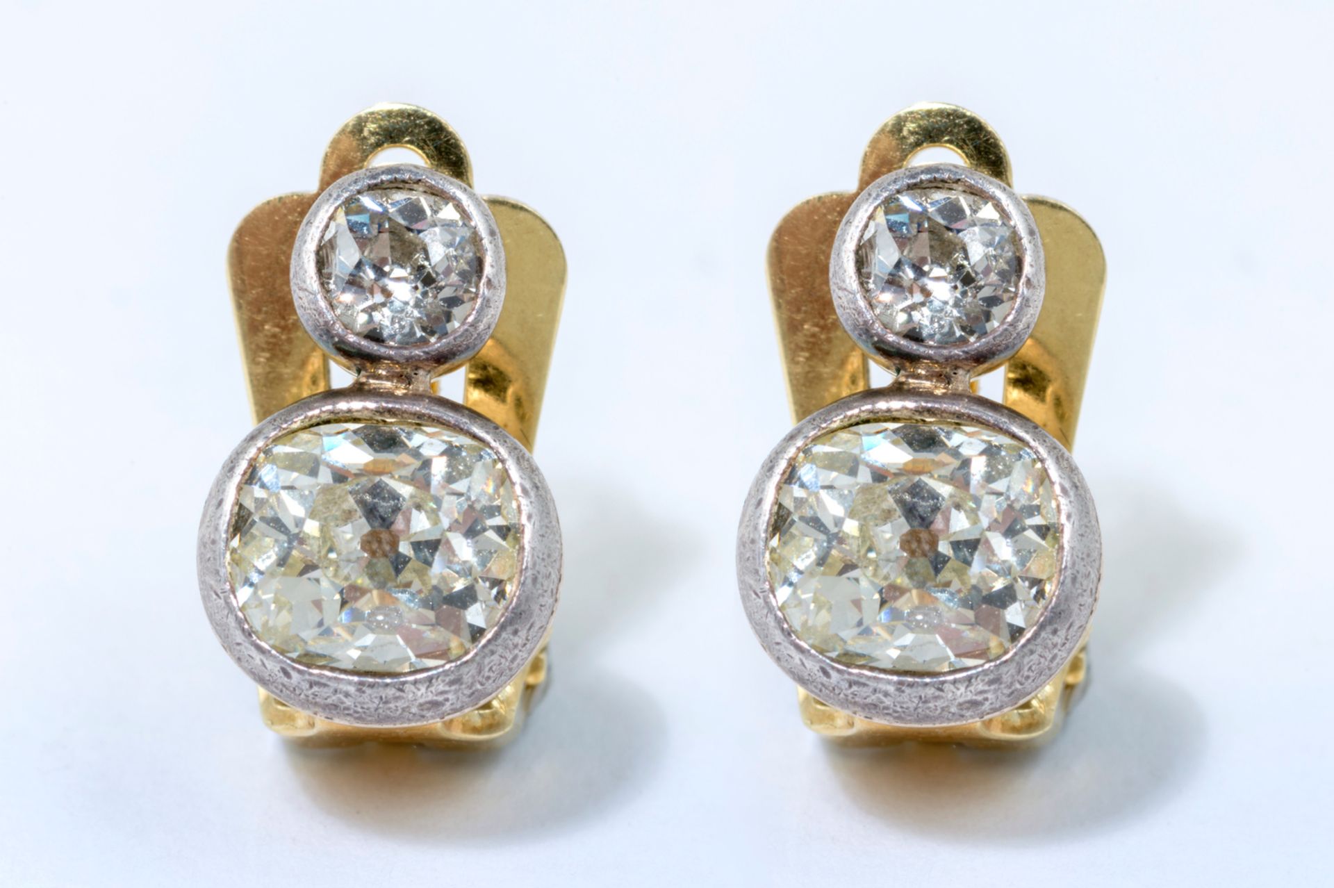 Peruzzi Cut | Diamond | Clip Earrings | 4ct