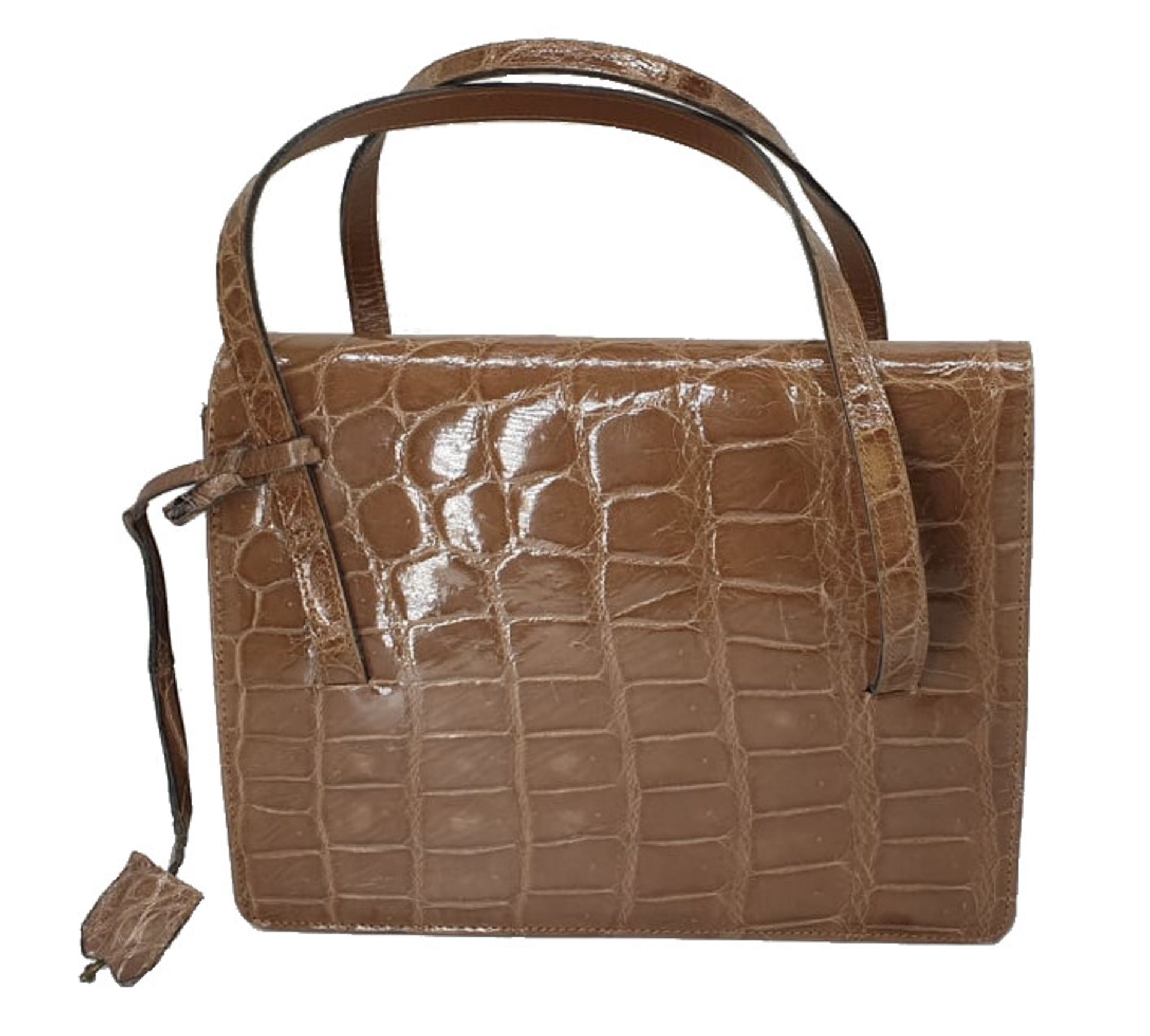 Crocodile Handbag | Brown - Image 2 of 9