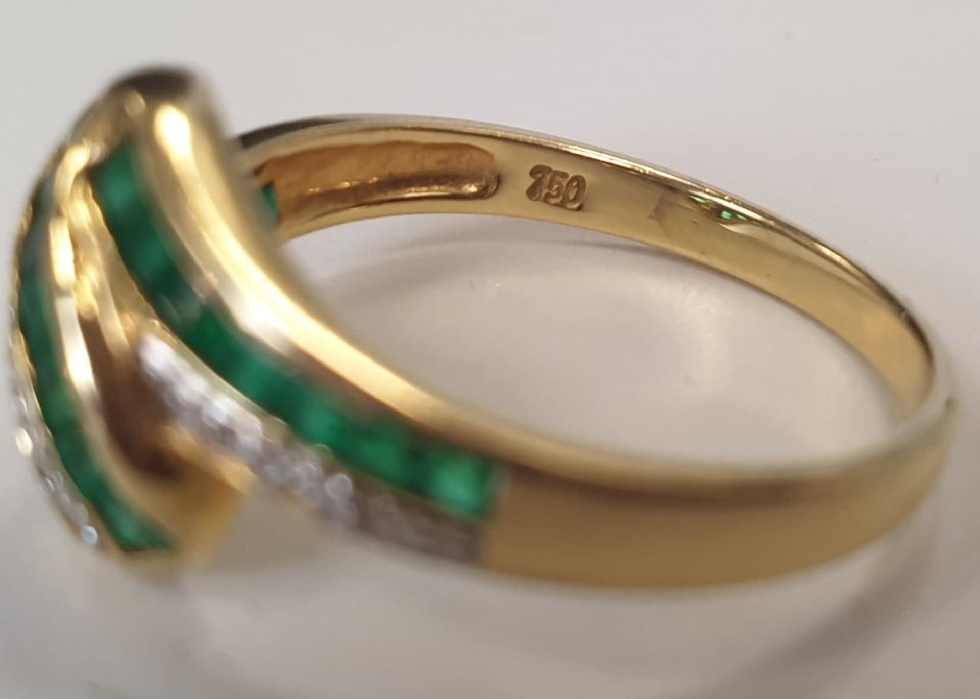 Ring | 750 | 18K Gold | Emerald Diamond - Image 4 of 6