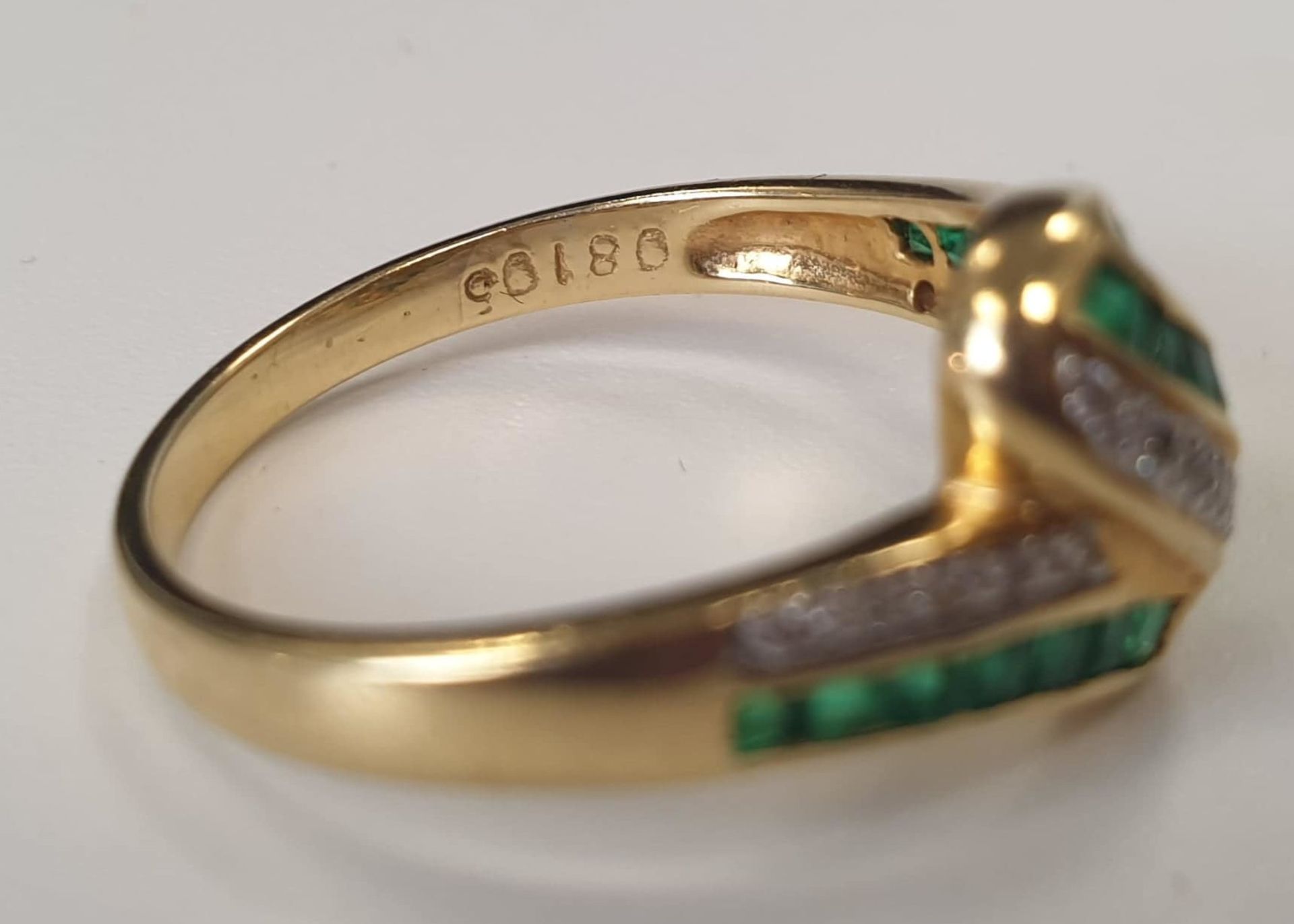 Ring | 750 | 18K Gold | Emerald Diamond - Image 5 of 6