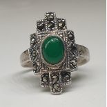 Art Deco Silver Ring | Malachite