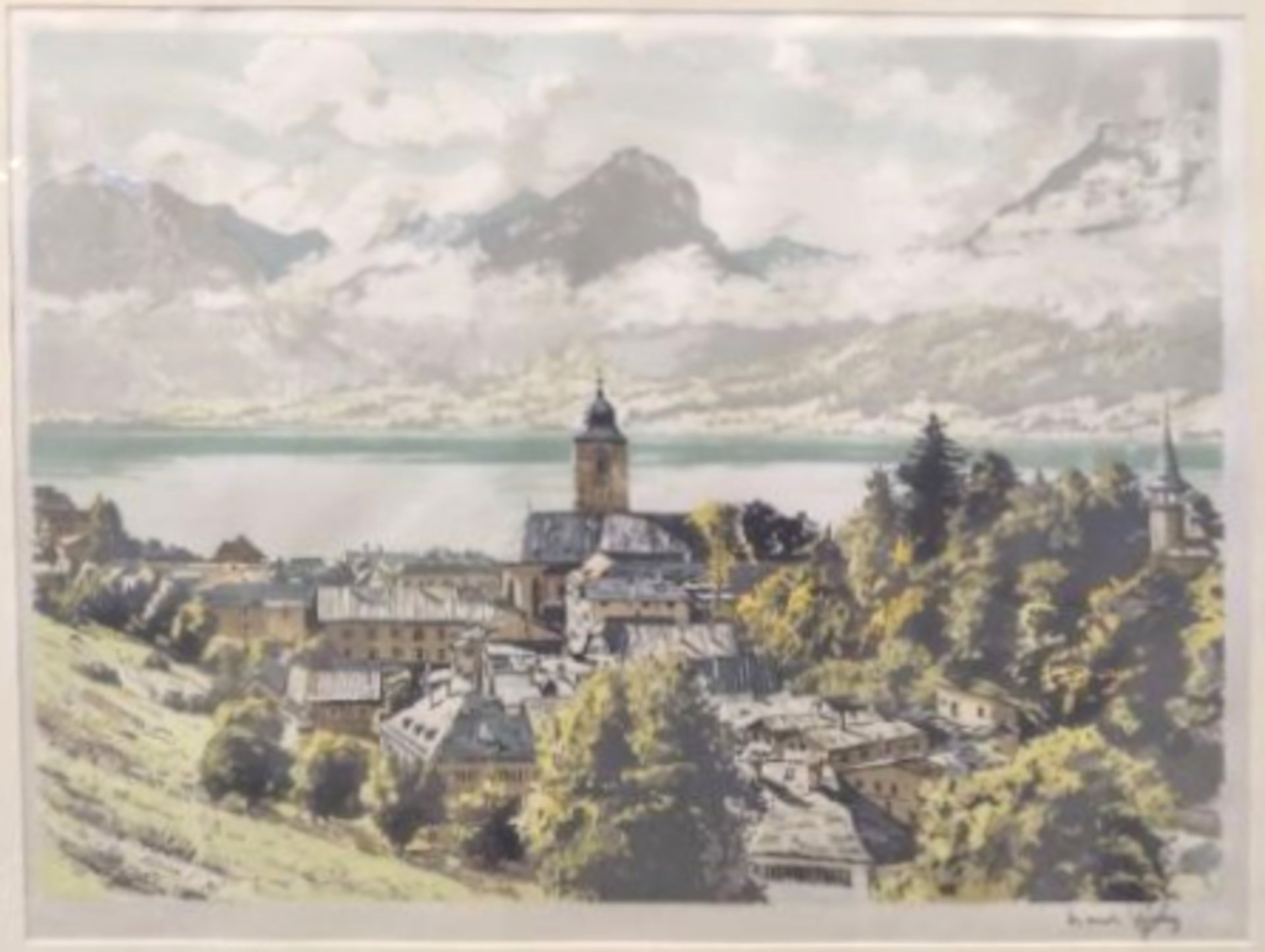 Commemorative Colored Rubbing | Wolfgangsee | Salzburg | Hans Figura