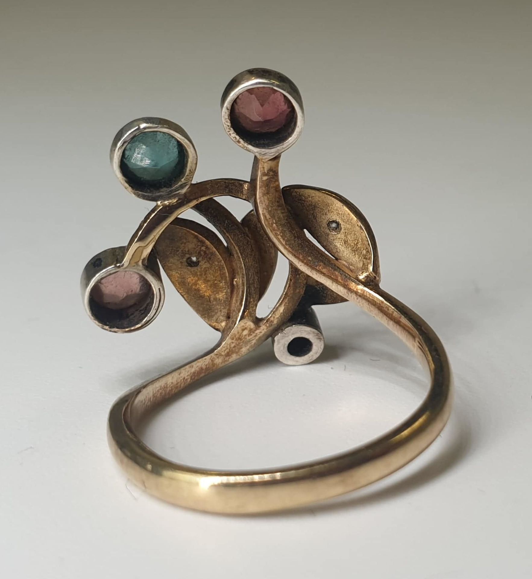 4 Stones | 14K Ring (585) - Image 4 of 6