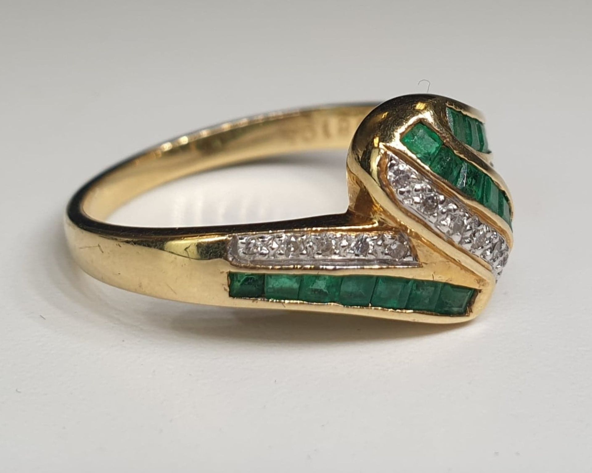 Ring | 750 | 18K Gold | Emerald Diamond - Image 3 of 6