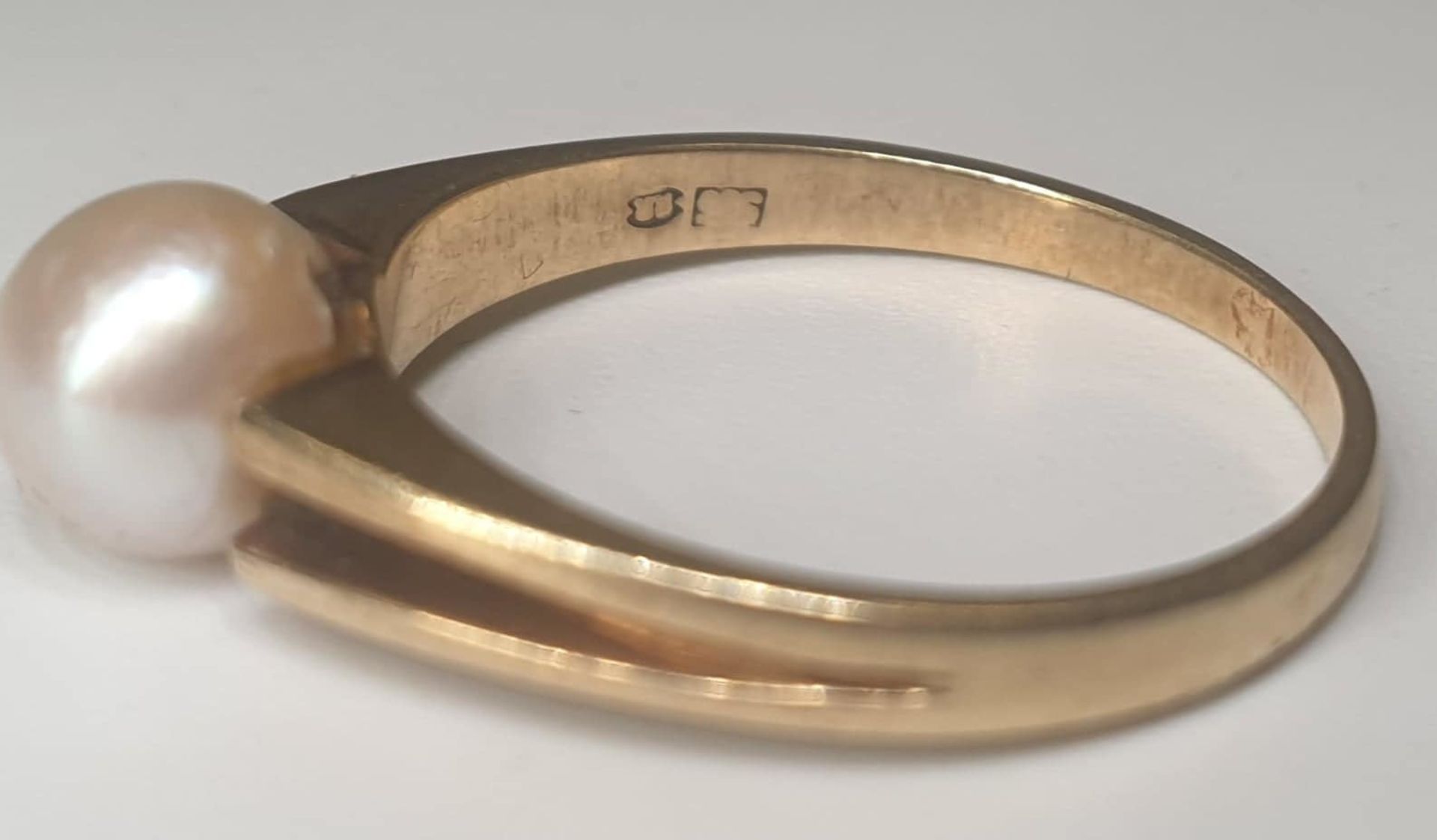 Akoya Solitäre | 14K Gold Ring - Image 3 of 5