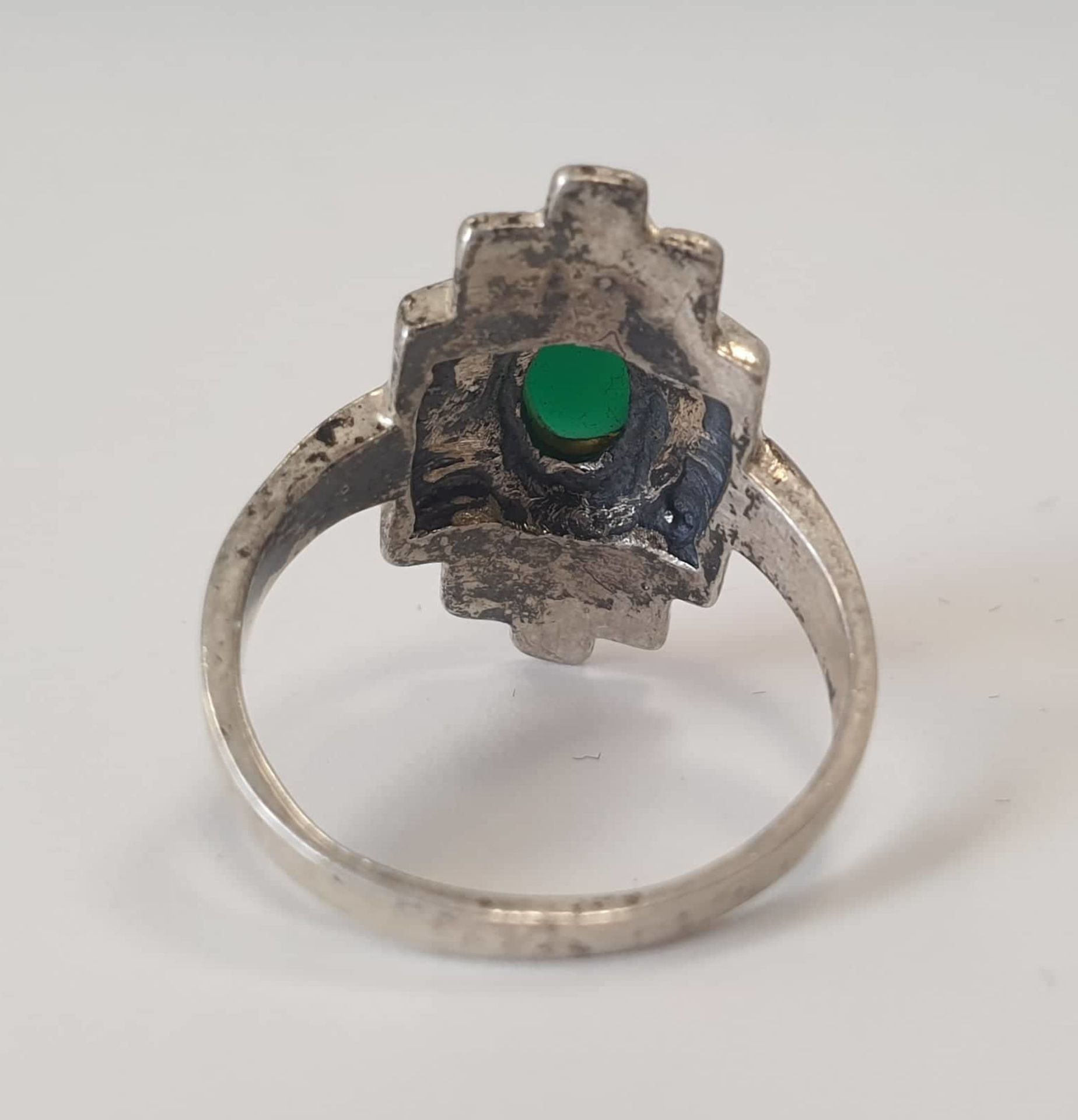 Art Deco Silver Ring | Malachite - Image 5 of 5