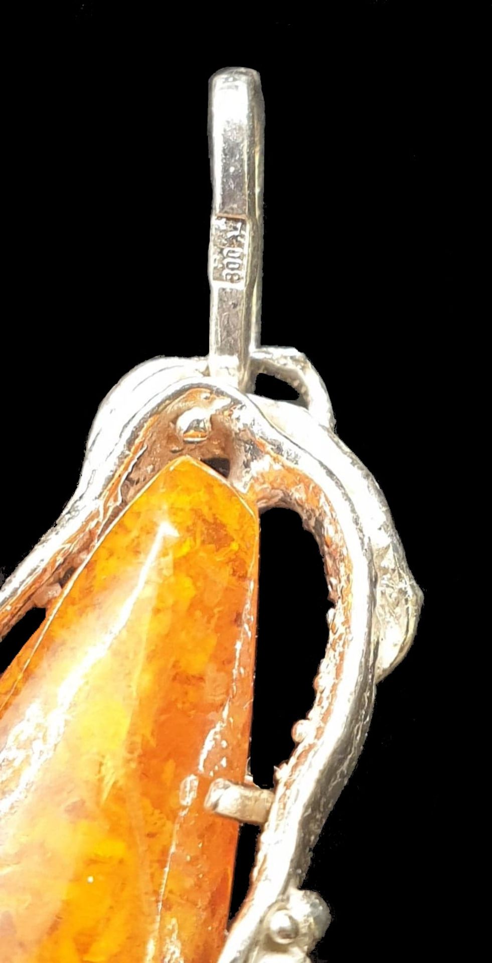 Silver Amber Pendant - Image 2 of 3
