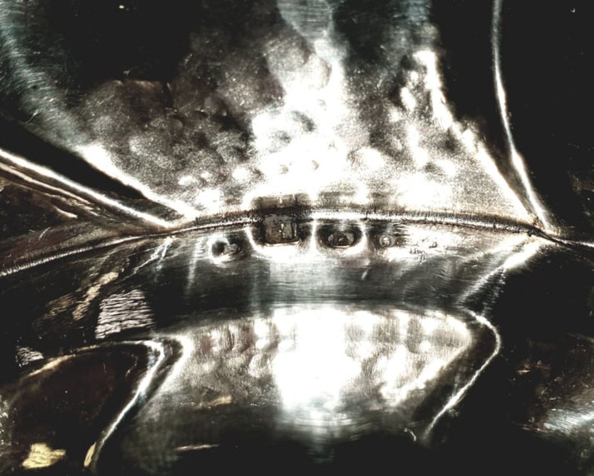 Silver Planished Art/Deco Bowl 800 Silver Ø 28cm - Bild 5 aus 5