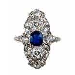 Ring | White Gold Diamond Saphire