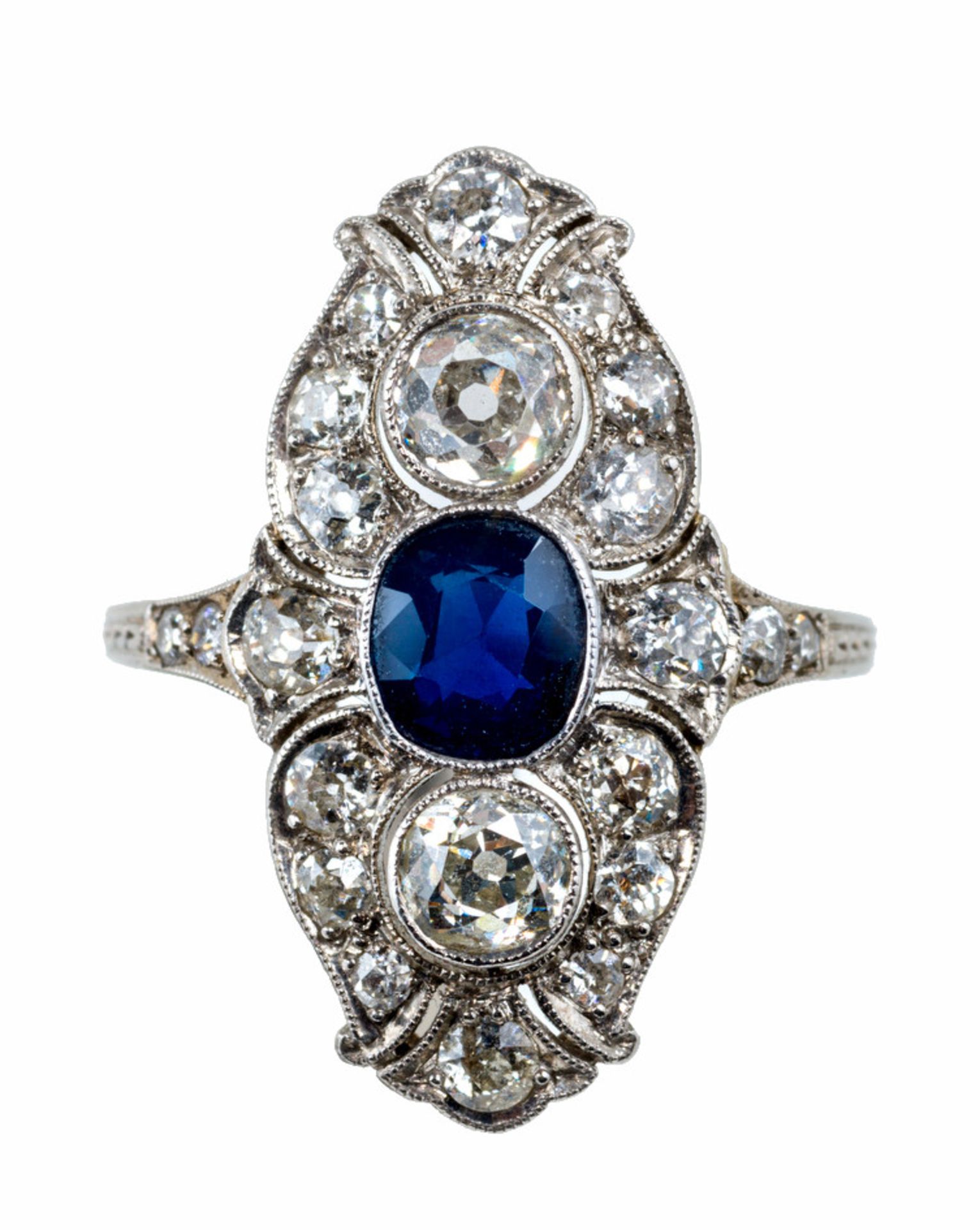 Ring | White Gold Diamond Saphire