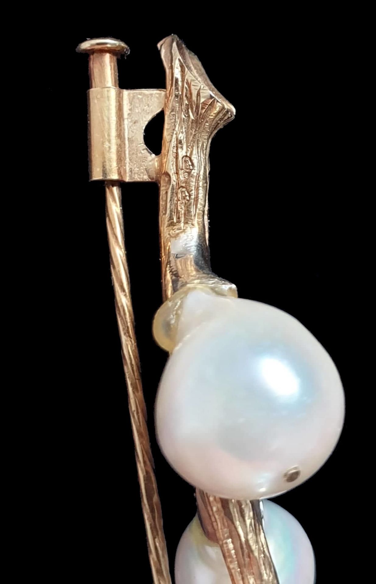 Austria 14K | Gold Pearl Brooch - Bild 2 aus 4