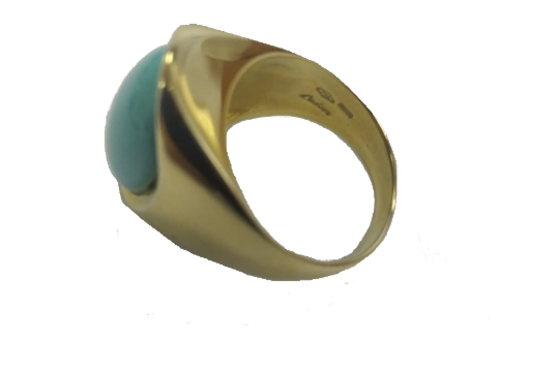 Ring & Ear Clips | Turquoise | 750 (18k) Gold - Image 5 of 9