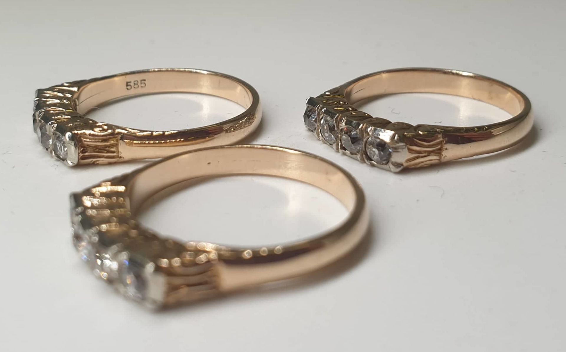 3 Diamond Rings | 14K Gold - Bild 4 aus 5