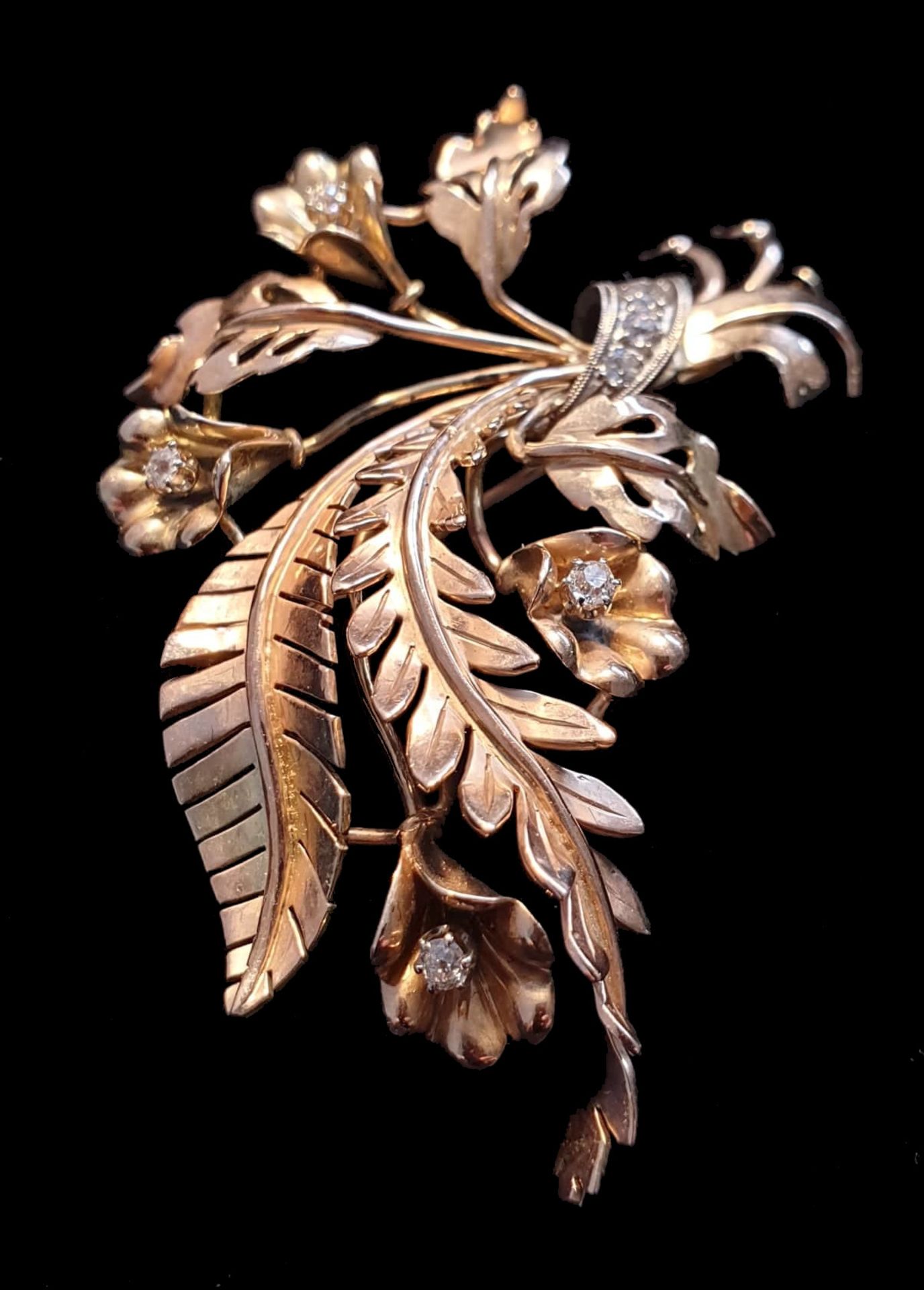 Gold Diamond Brooch - Image 2 of 4