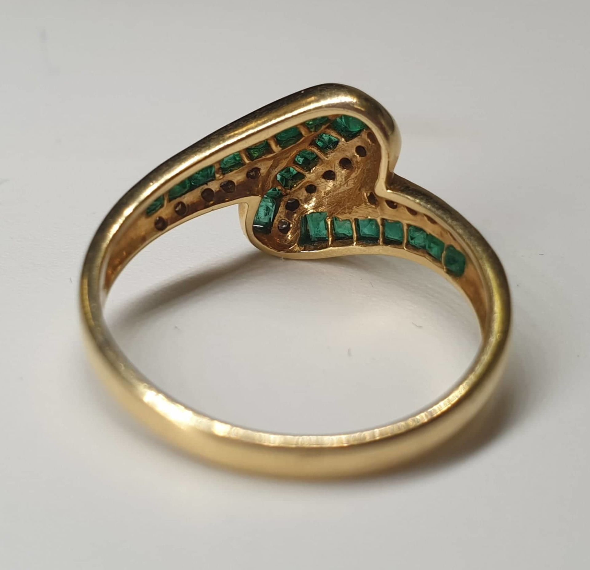 Ring | 750 | 18K Gold | Emerald Diamond - Image 2 of 6