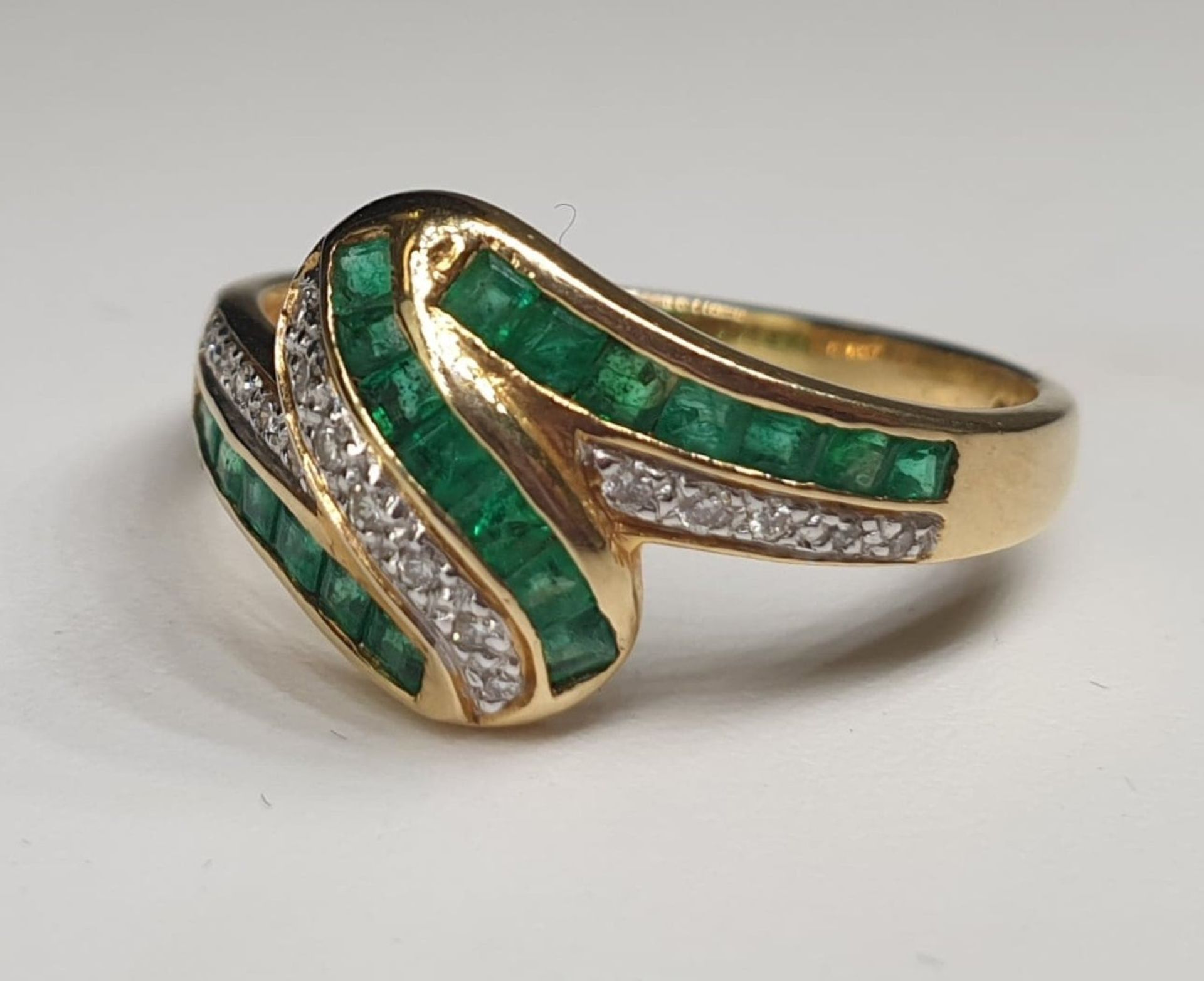 Ring | 750 | 18K Gold | Emerald Diamond - Image 6 of 6