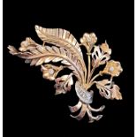 Gold Diamond Brooch