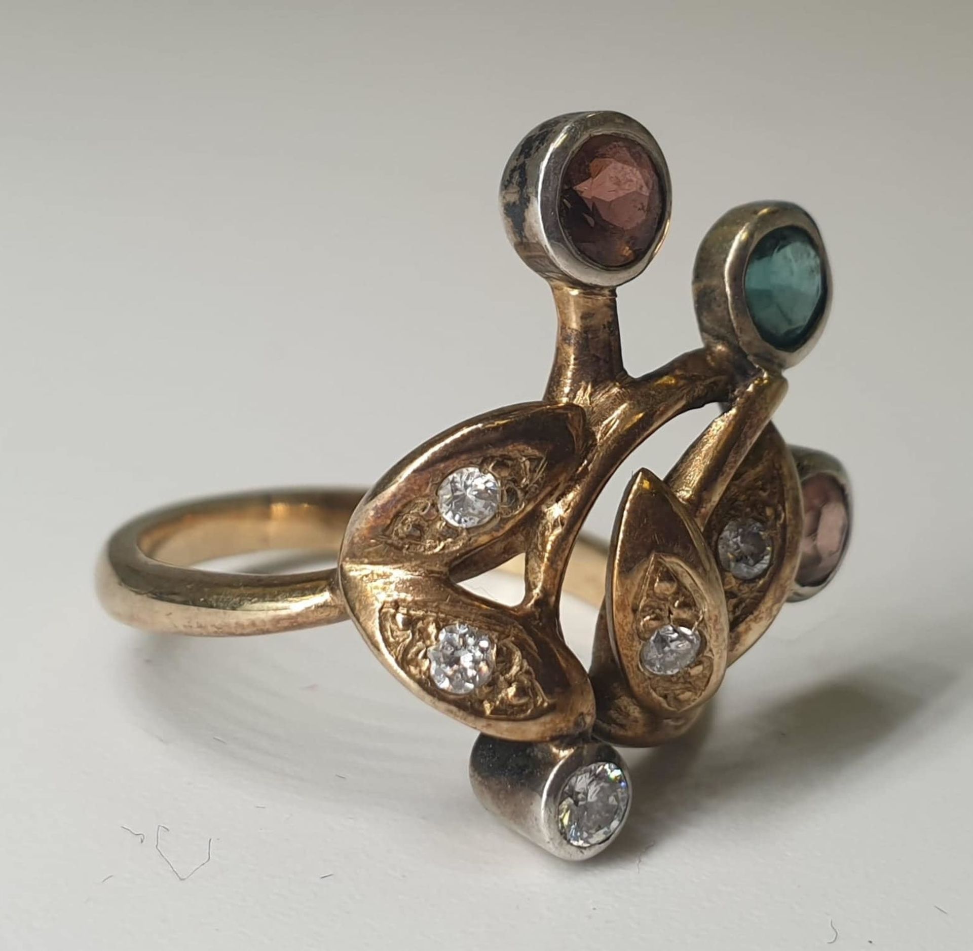 4 Stones | 14K Ring (585) - Image 5 of 6