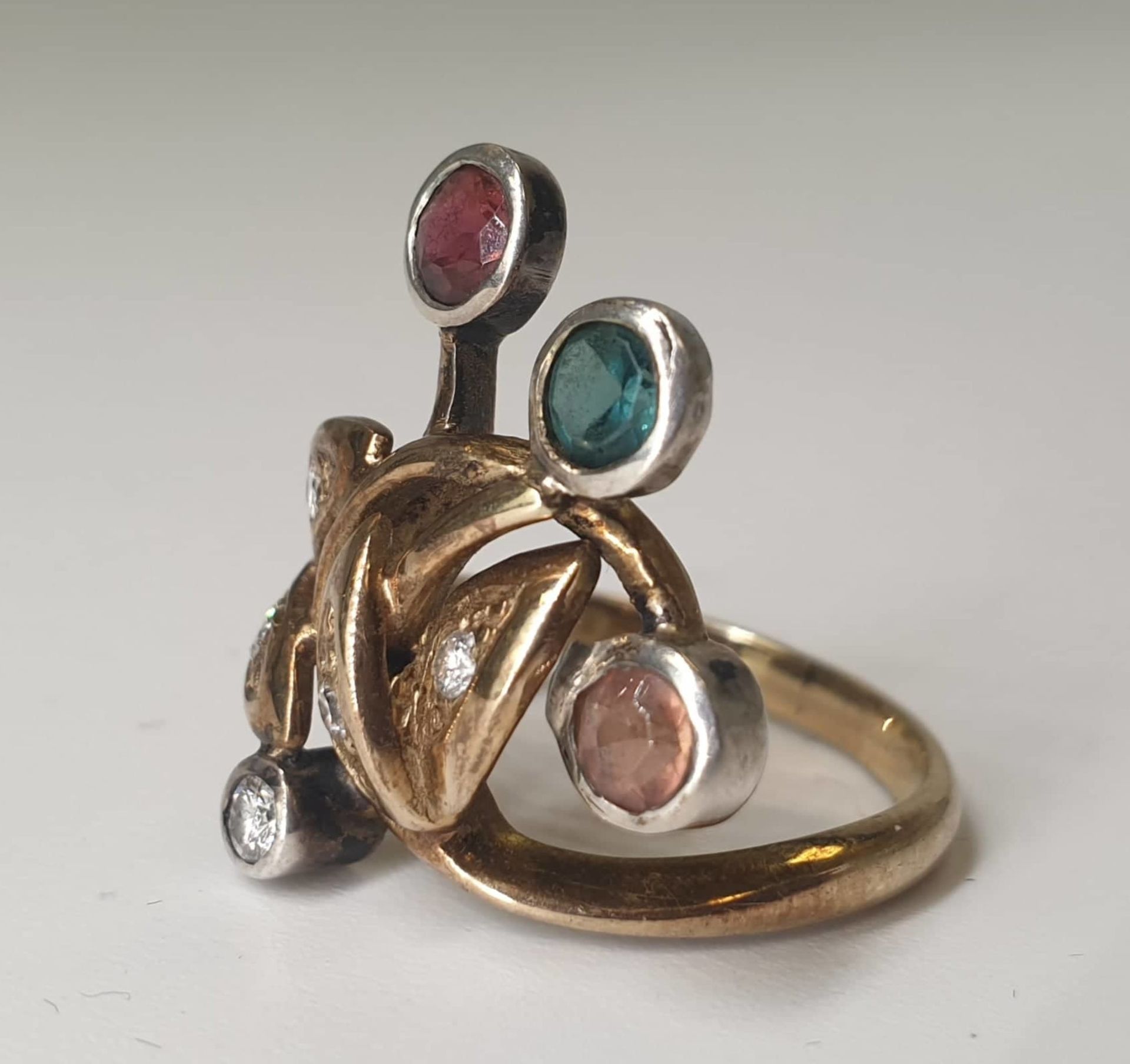 4 Stones | 14K Ring (585) - Image 3 of 6