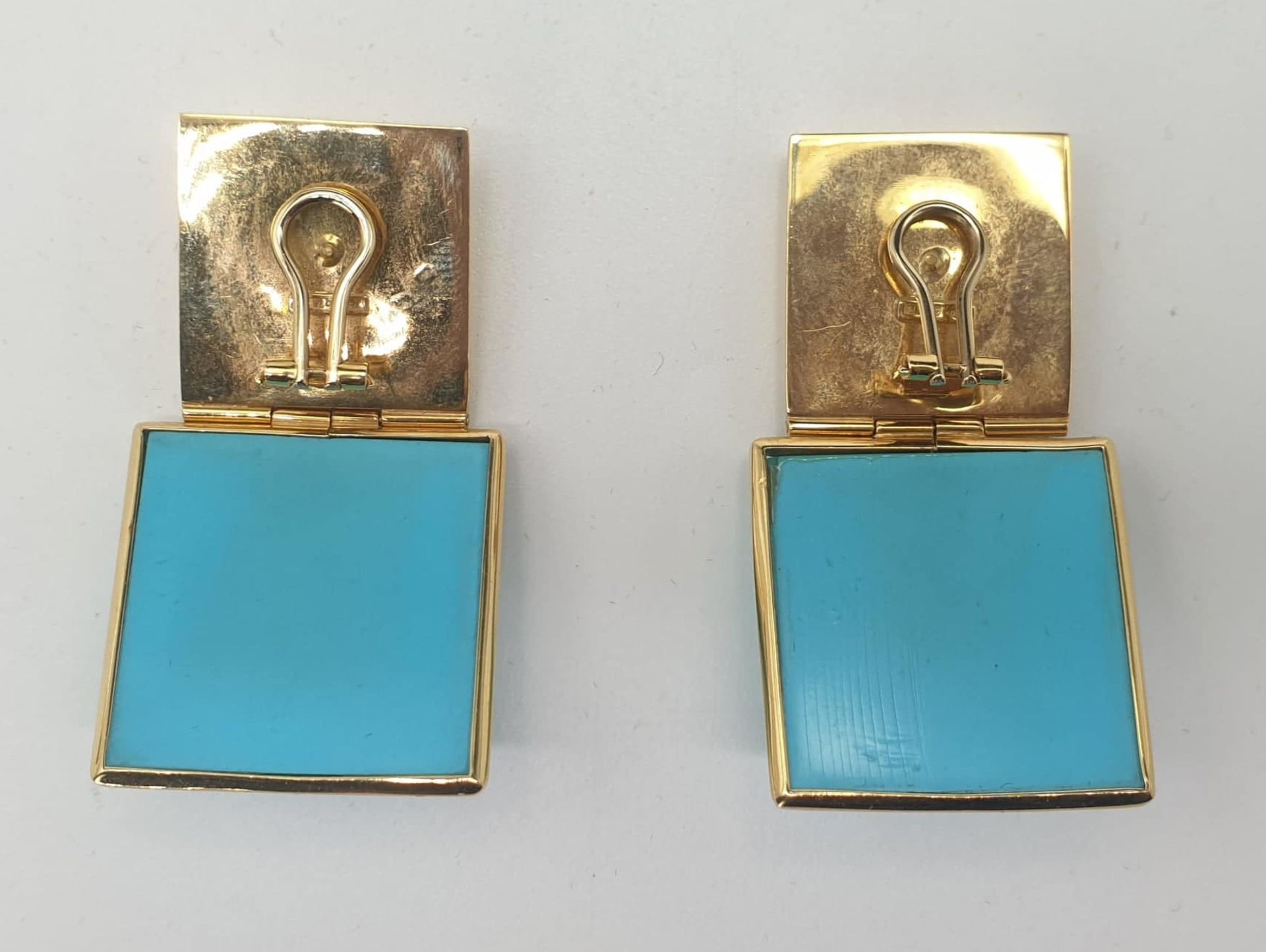 Ring & Ear Clips | Turquoise | 750 (18k) Gold - Image 2 of 9