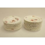 A Collection of Early Copeland China painted plates (12 of) and Large bowls (9 of), date marked 1883