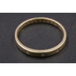 9CT Gold Wedding Band Inscribed "Joy, Happiness, Love" - 2.1grams
