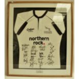 Signed Newcastle Falcons Rugby Shirt 2007 - 2008 season.