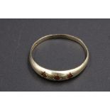 9CT Gold Ring with 3 Small Garnets Overall Weight 1.4grams