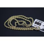 9CT Gold Ladies Rope Necklace 4.85 Grams