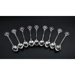 Set of 9 Silver Spoons, Liverpool Street Club - 154 grams.