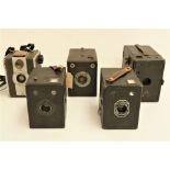 5 x Box Cameras Vintage - Brownie & Coronet