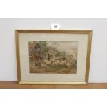 Henry Birtles (British 1838 - 1907), Sheep & Cows. 18 inches x 13 1/2 inches including frame, signed