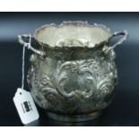 Silver Metal Bowl with Victorian Repouse Decoration bearing what appear to be circa 1650 date