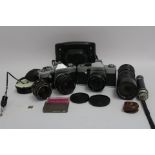 An assortment of Cameras & Equipment