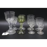 Large collection of drinking glasses, 19th & 20th century x 8